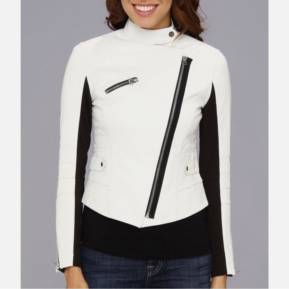 Kenneth Cole New York The Virginia Leather Moto Jacket